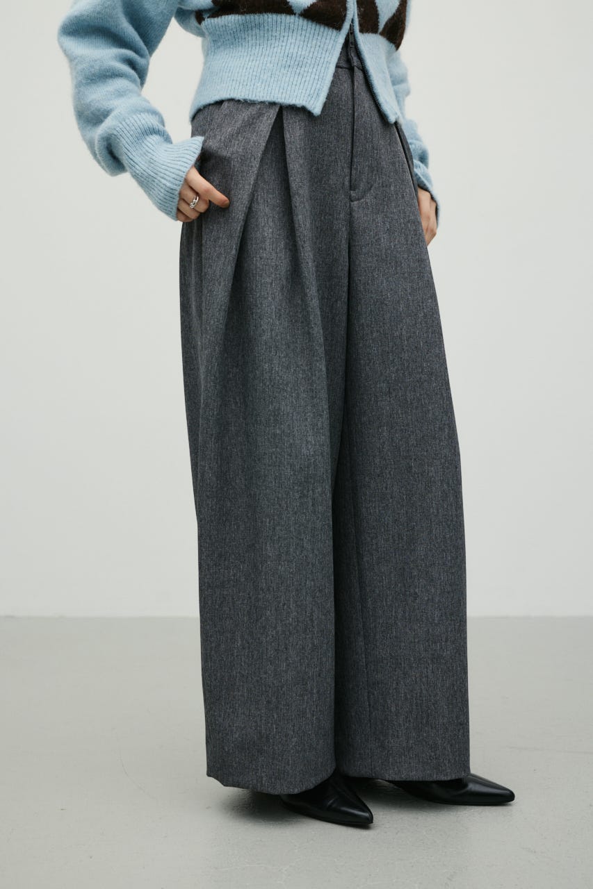 タックワイドパンツ GRY S