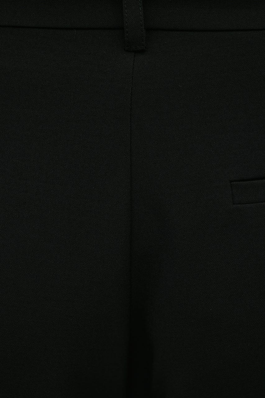 ダブルウエストラップワイドパンツ BLK S