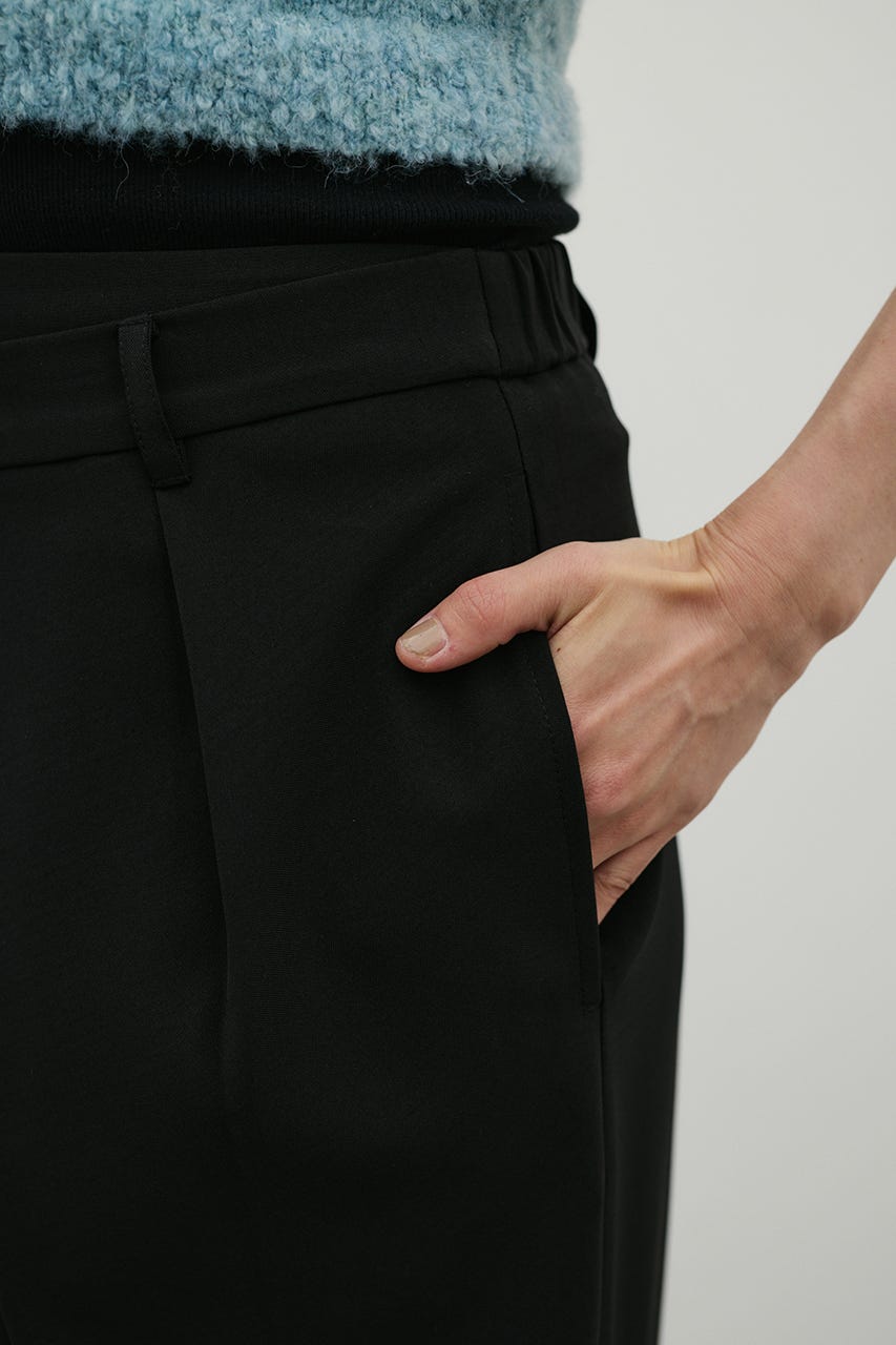 ダブルウエストラップワイドパンツ BLK S