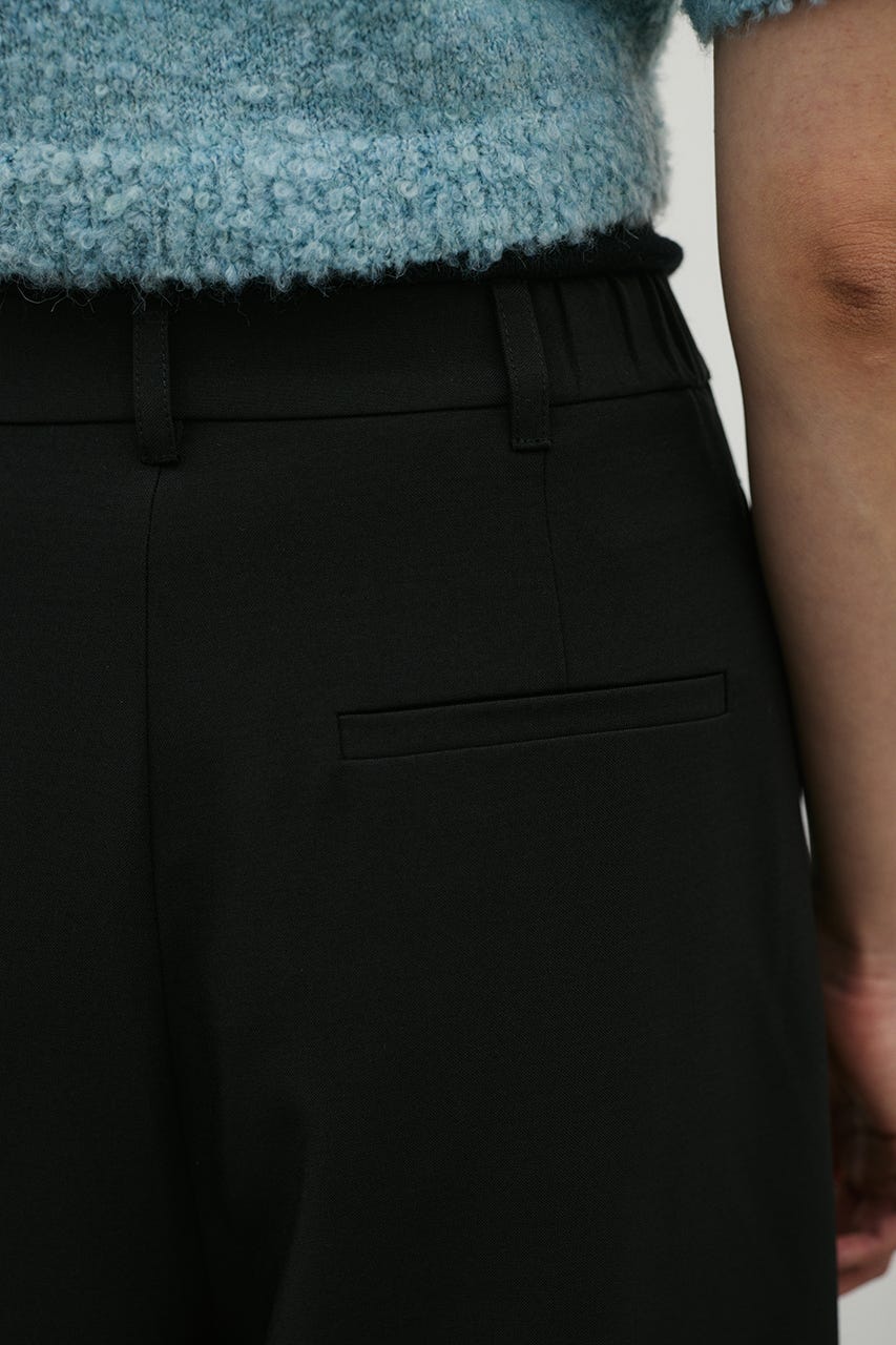 ダブルウエストラップワイドパンツ BLK S
