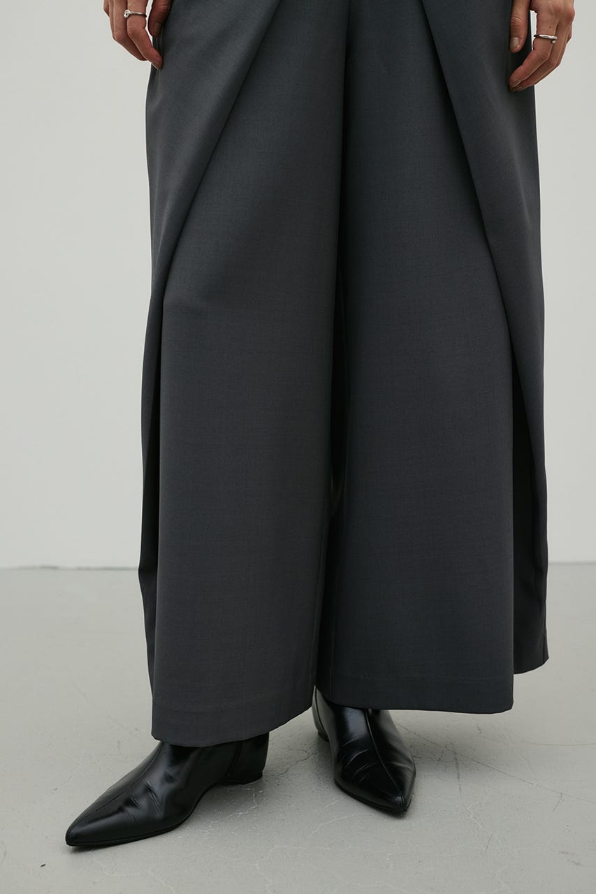 ダブルウエストラップワイドパンツ GRY M