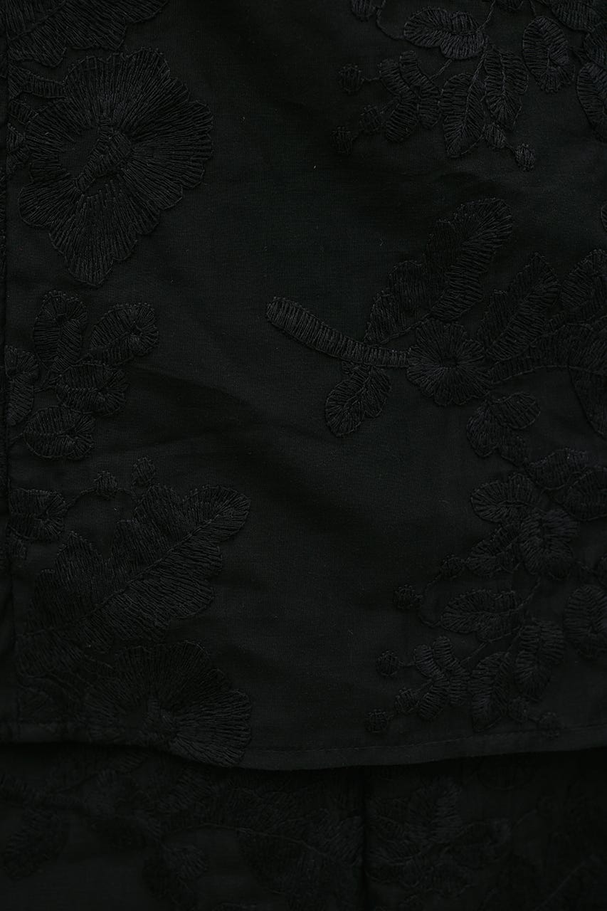 レースレイヤードキャミワンピース BLK S