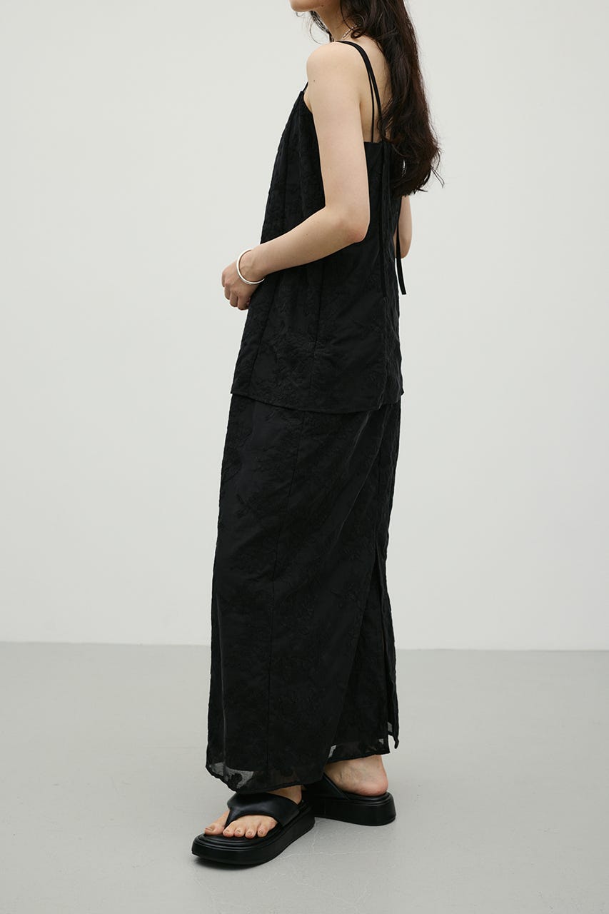 レースレイヤードキャミワンピース BLK S