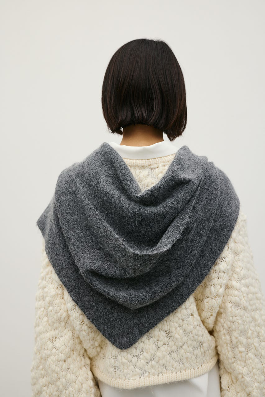 ニットフーディースカーフ GRY FREE
