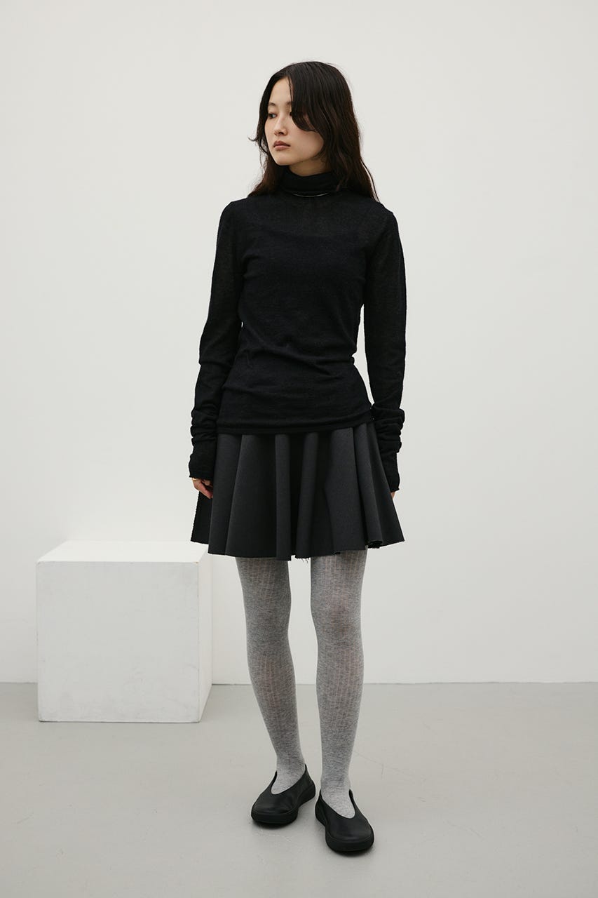 ソフトハイネックアルパカニット BLK FREE