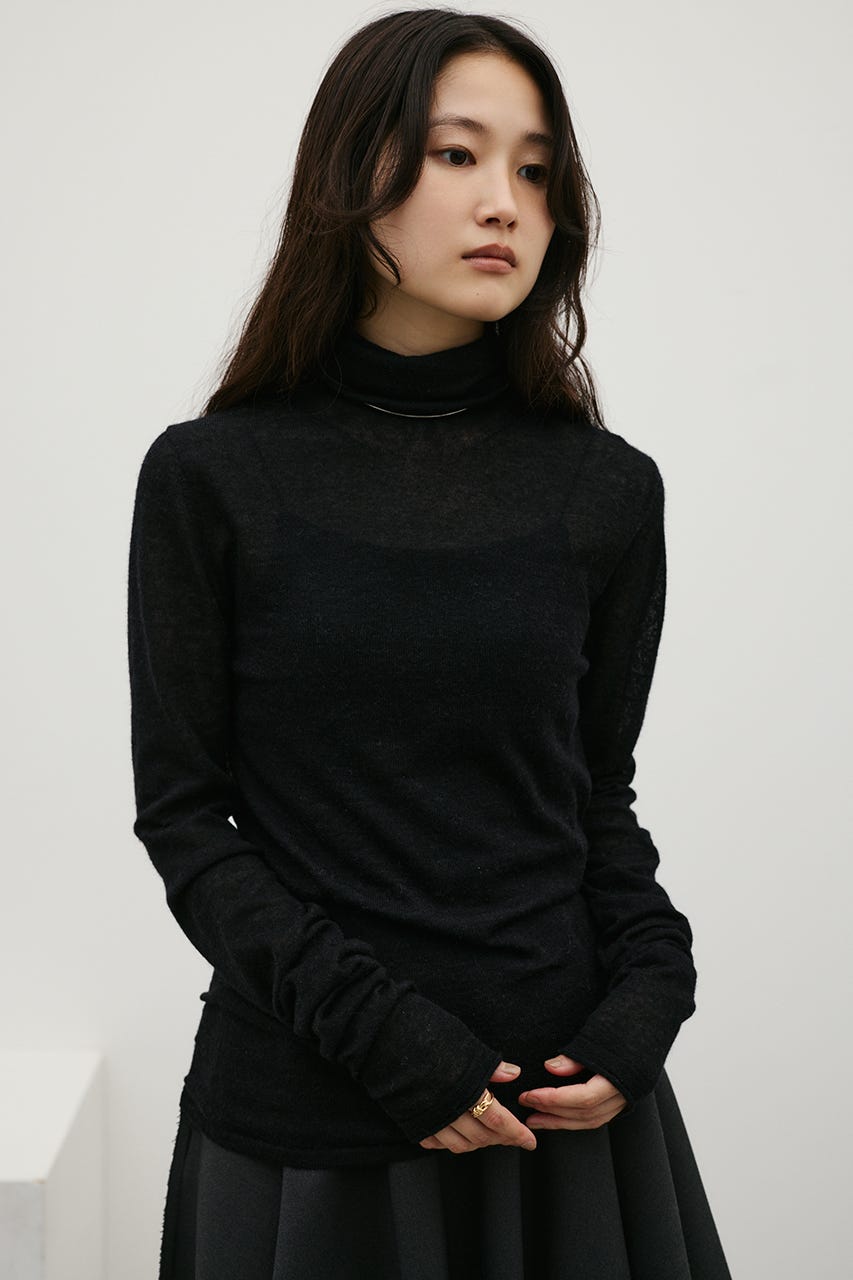 ソフトハイネックアルパカニット BLK FREE