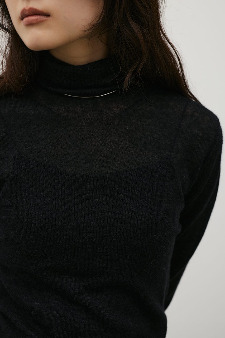 ソフトハイネックアルパカニット BLK FREE
