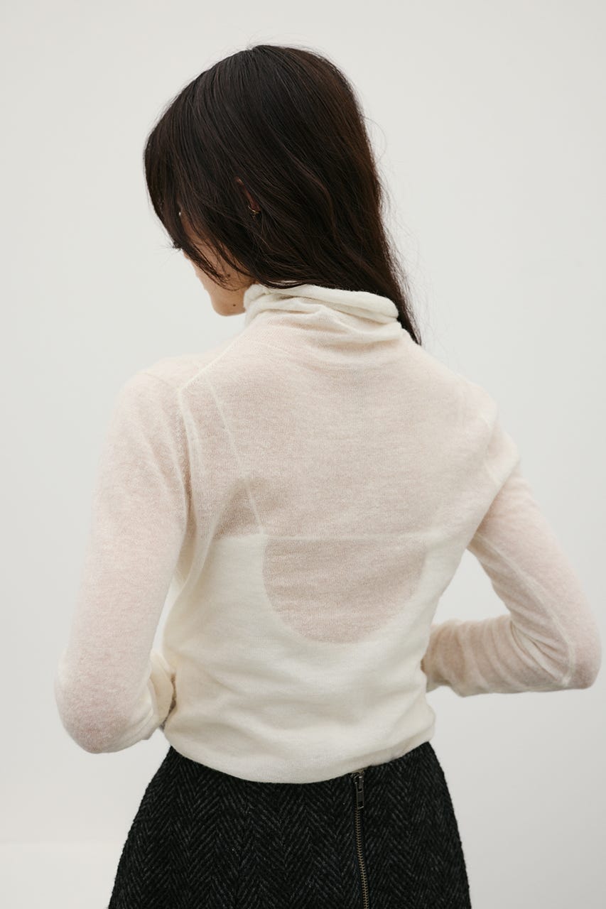 ソフトハイネックアルパカニット WHT FREE