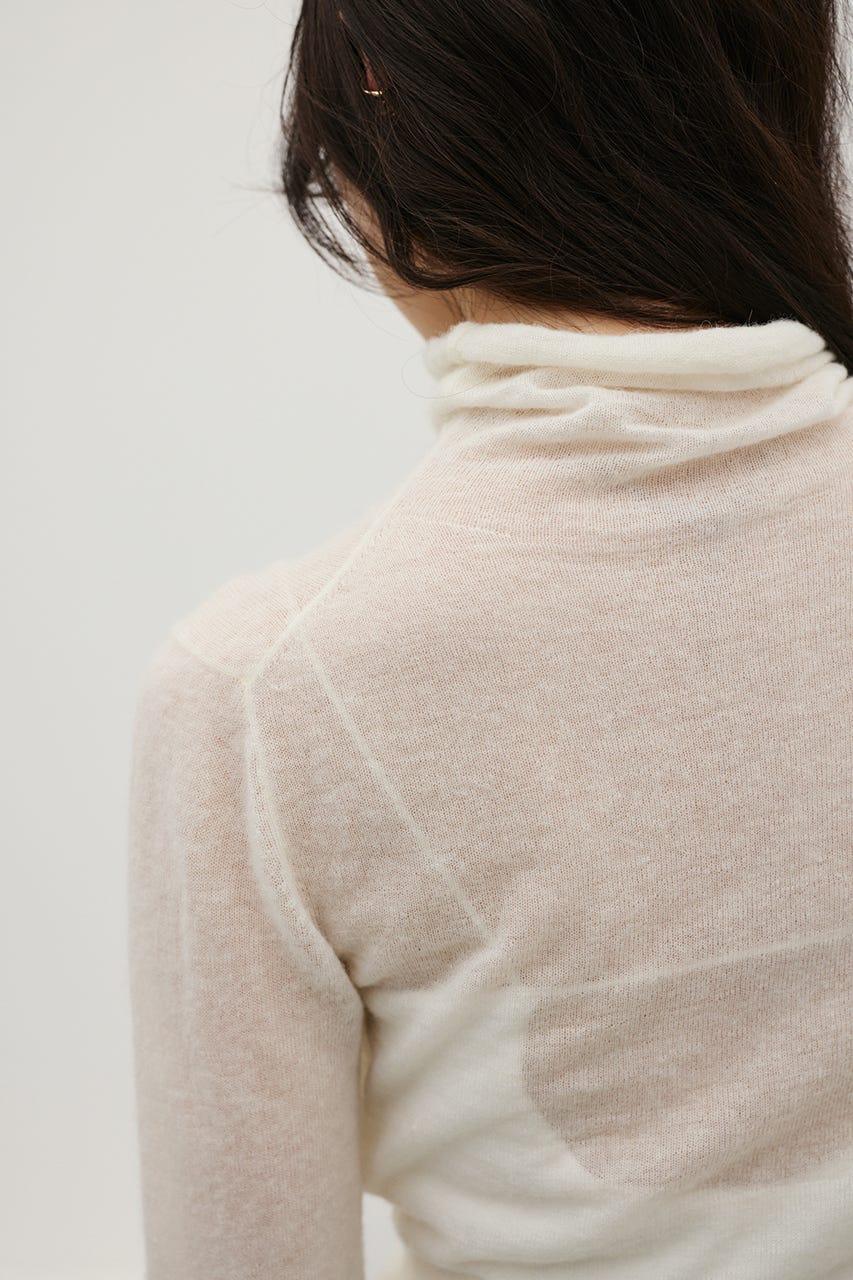 ソフトハイネックアルパカニット WHT FREE