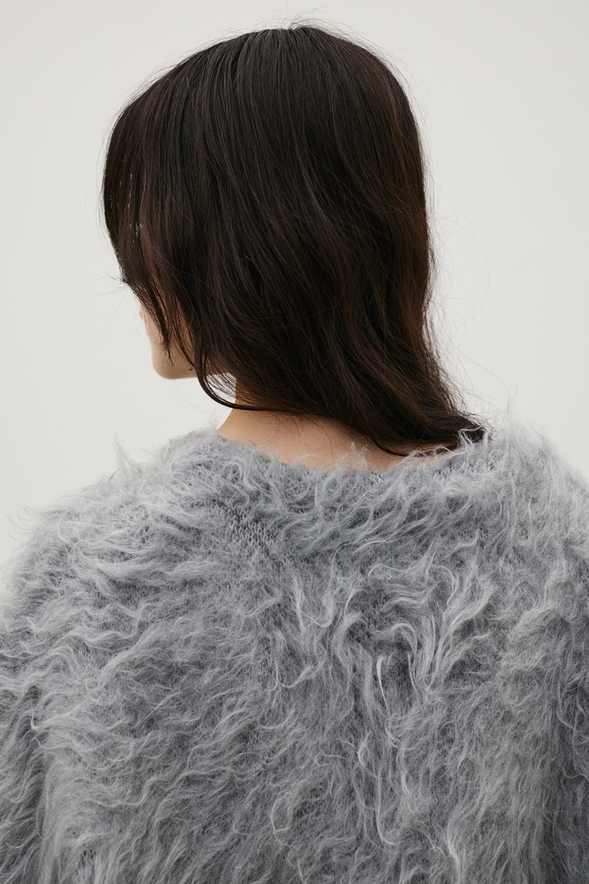 シャギーニットカーディガン GRY FREE