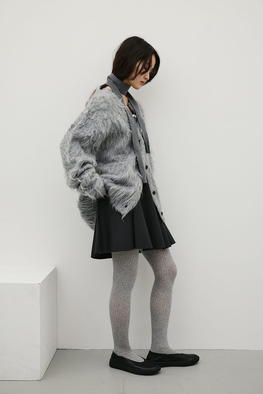 シャギーニットカーディガン GRY FREE