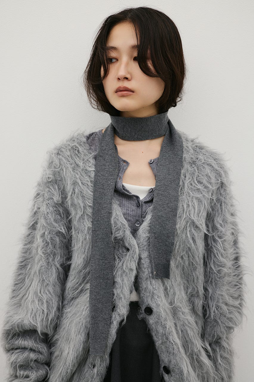 シャギーニットカーディガン GRY FREE