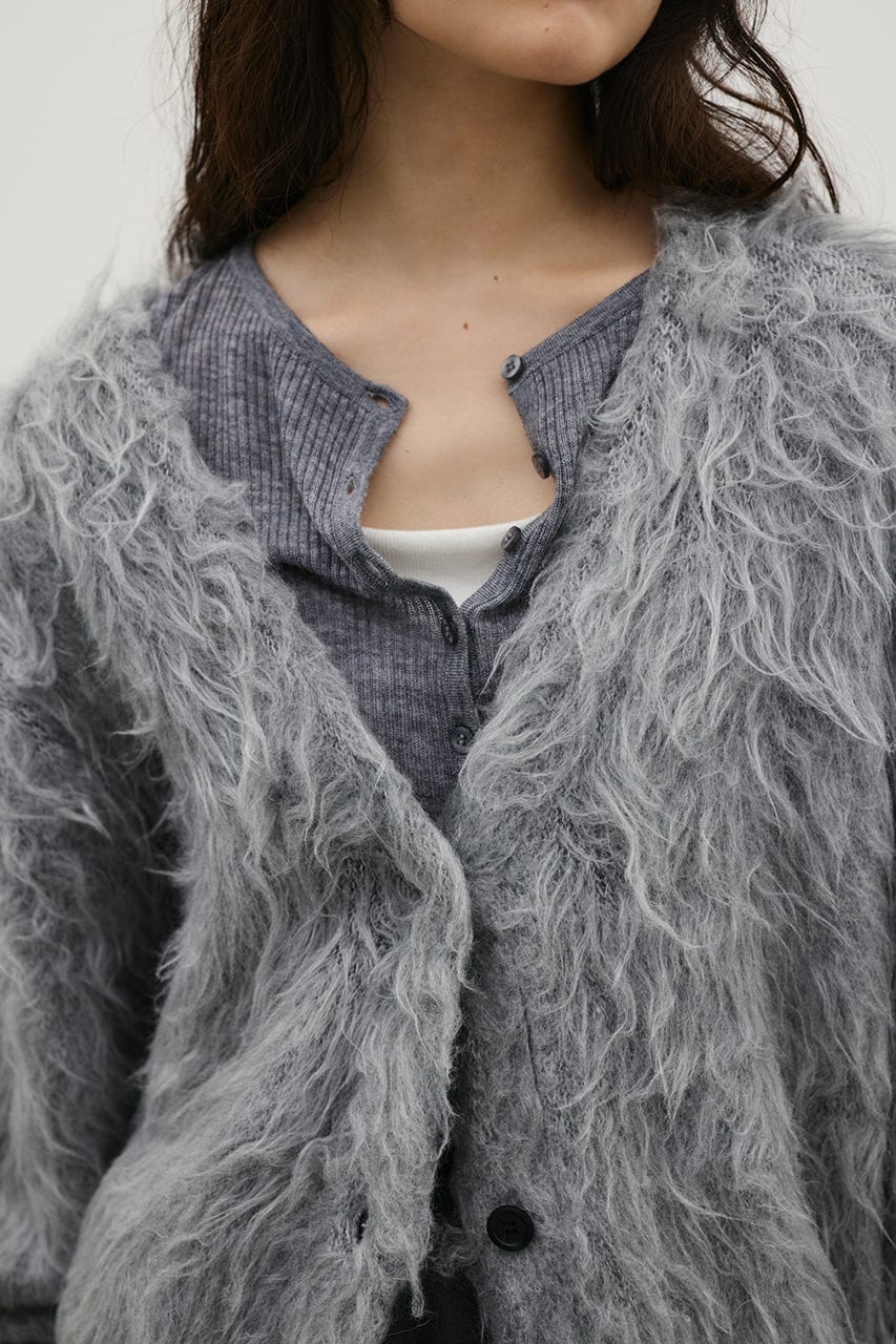 シャギーニットカーディガン GRY FREE
