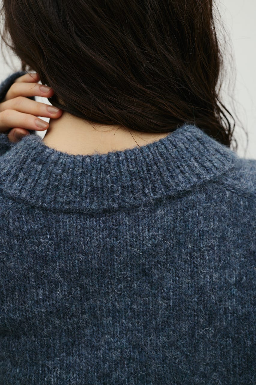 シャギーニットポロ GRY FREE