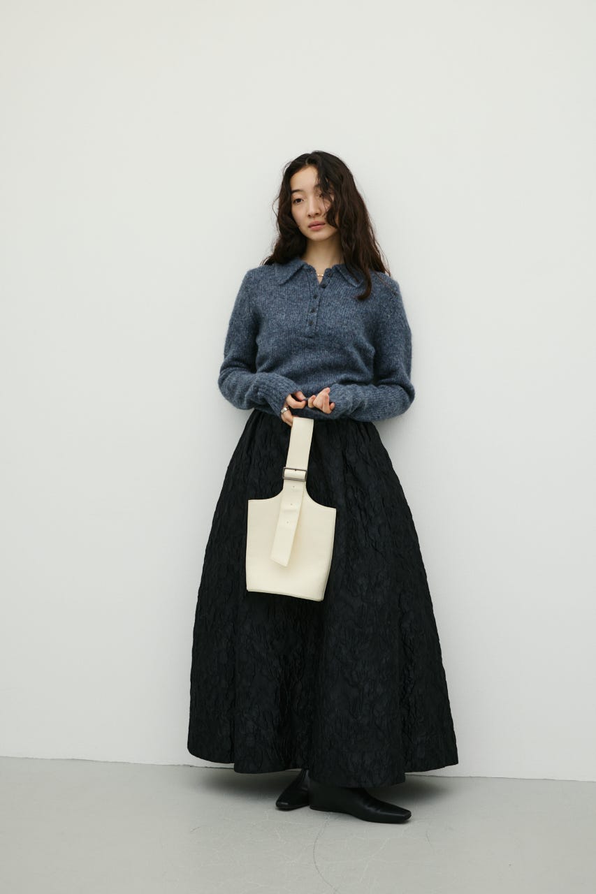 シャギーニットポロ GRY FREE