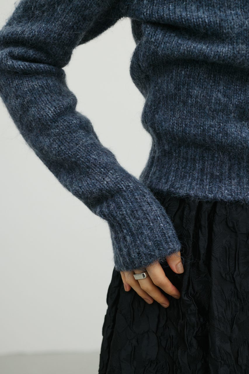 シャギーニットポロ GRY FREE