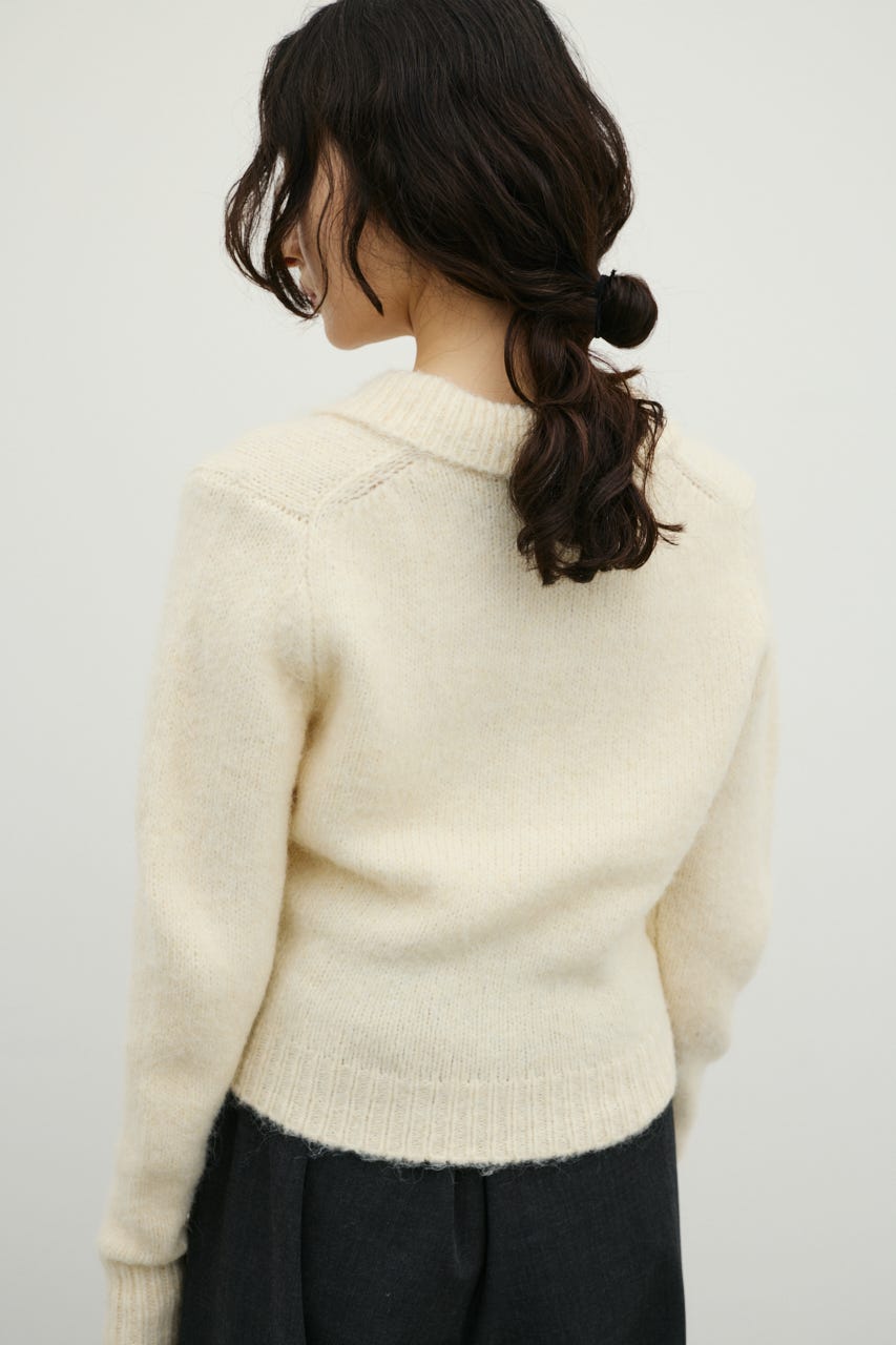 シャギーニットポロ WHT FREE