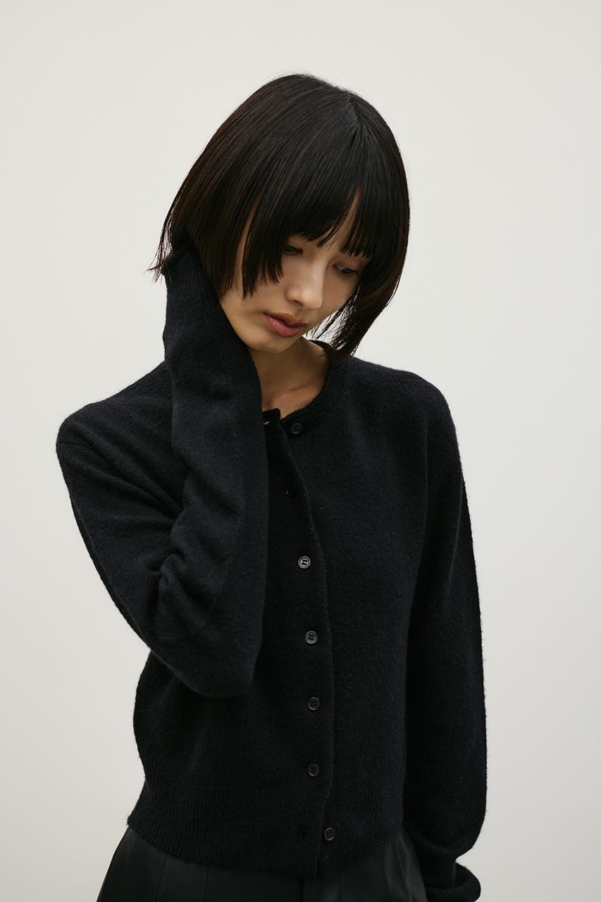 コンパクトニットカーディガン BLK FREE