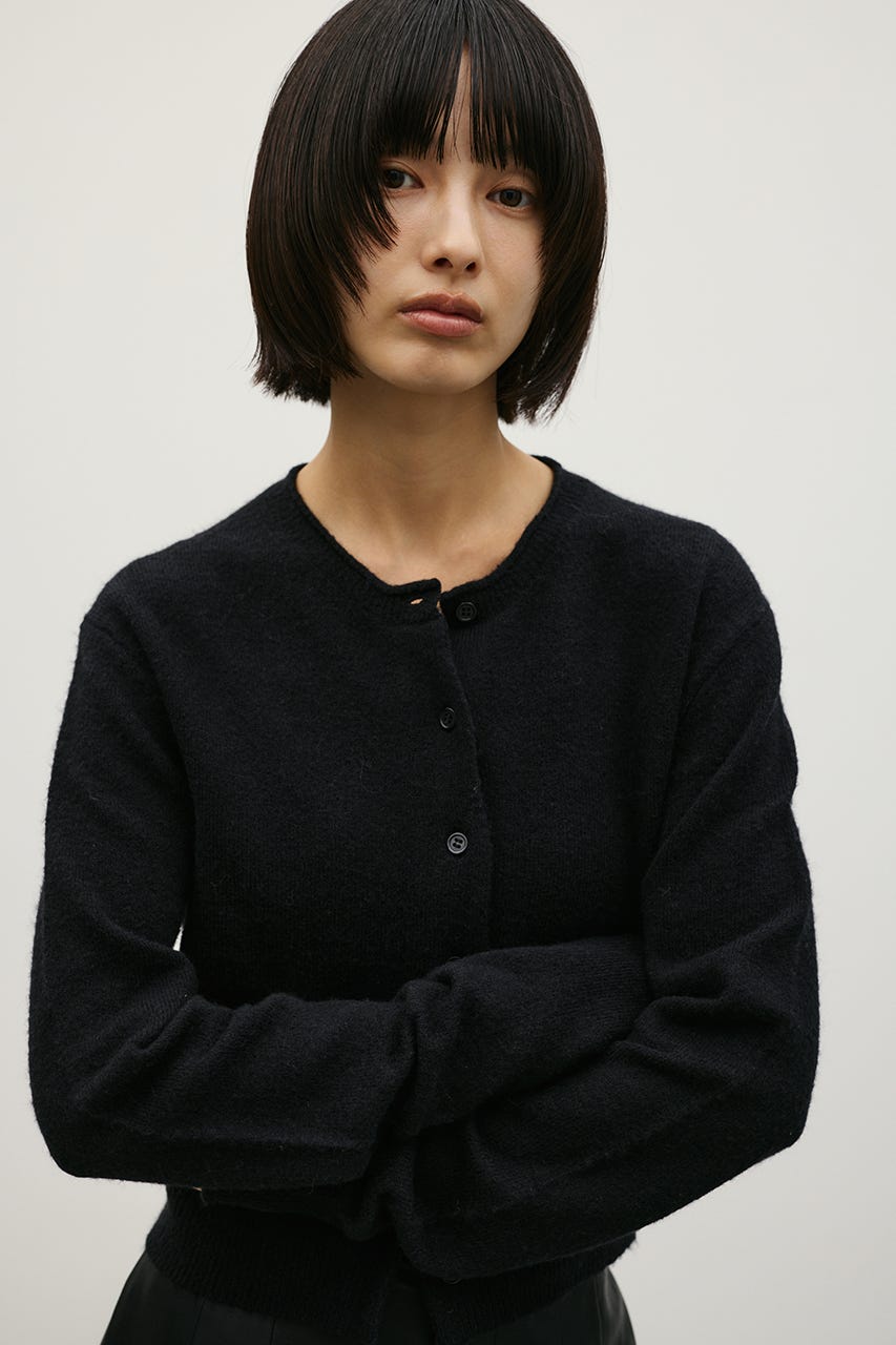 コンパクトニットカーディガン BLK FREE