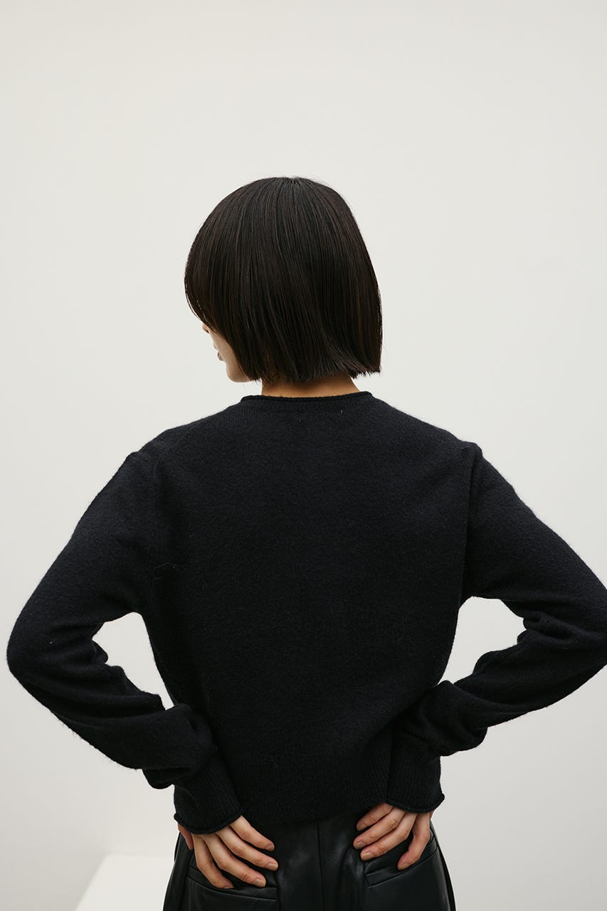 コンパクトニットカーディガン BLK FREE