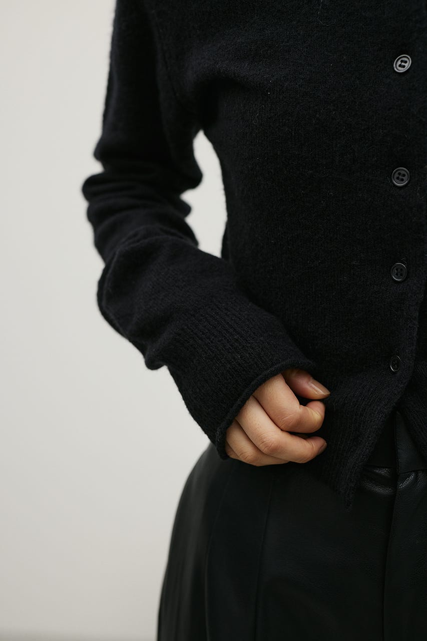 コンパクトニットカーディガン BLK FREE