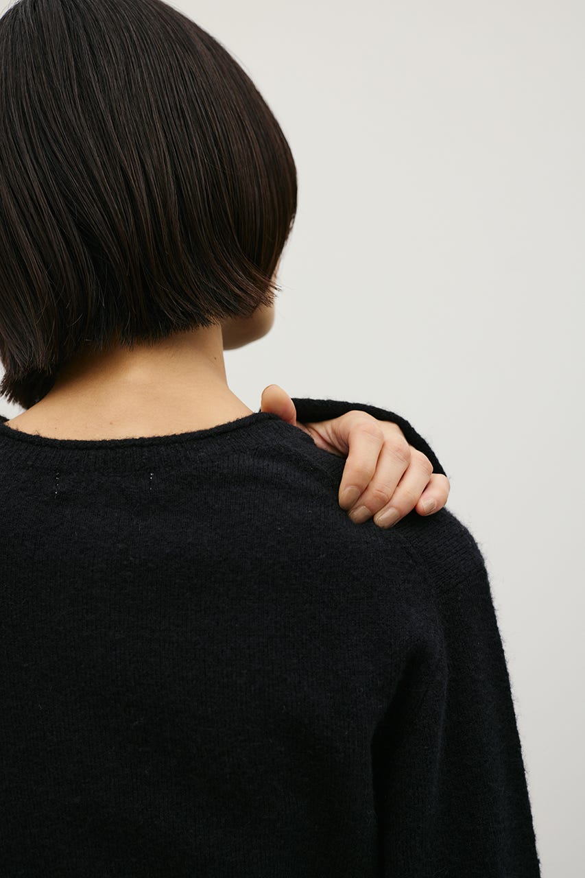 コンパクトニットカーディガン BLK FREE