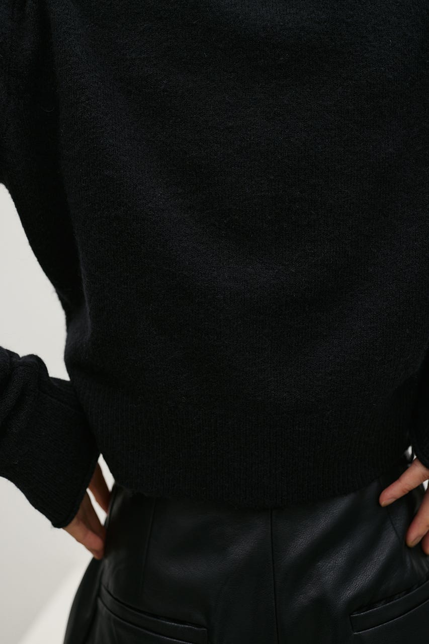 コンパクトニットカーディガン BLK FREE