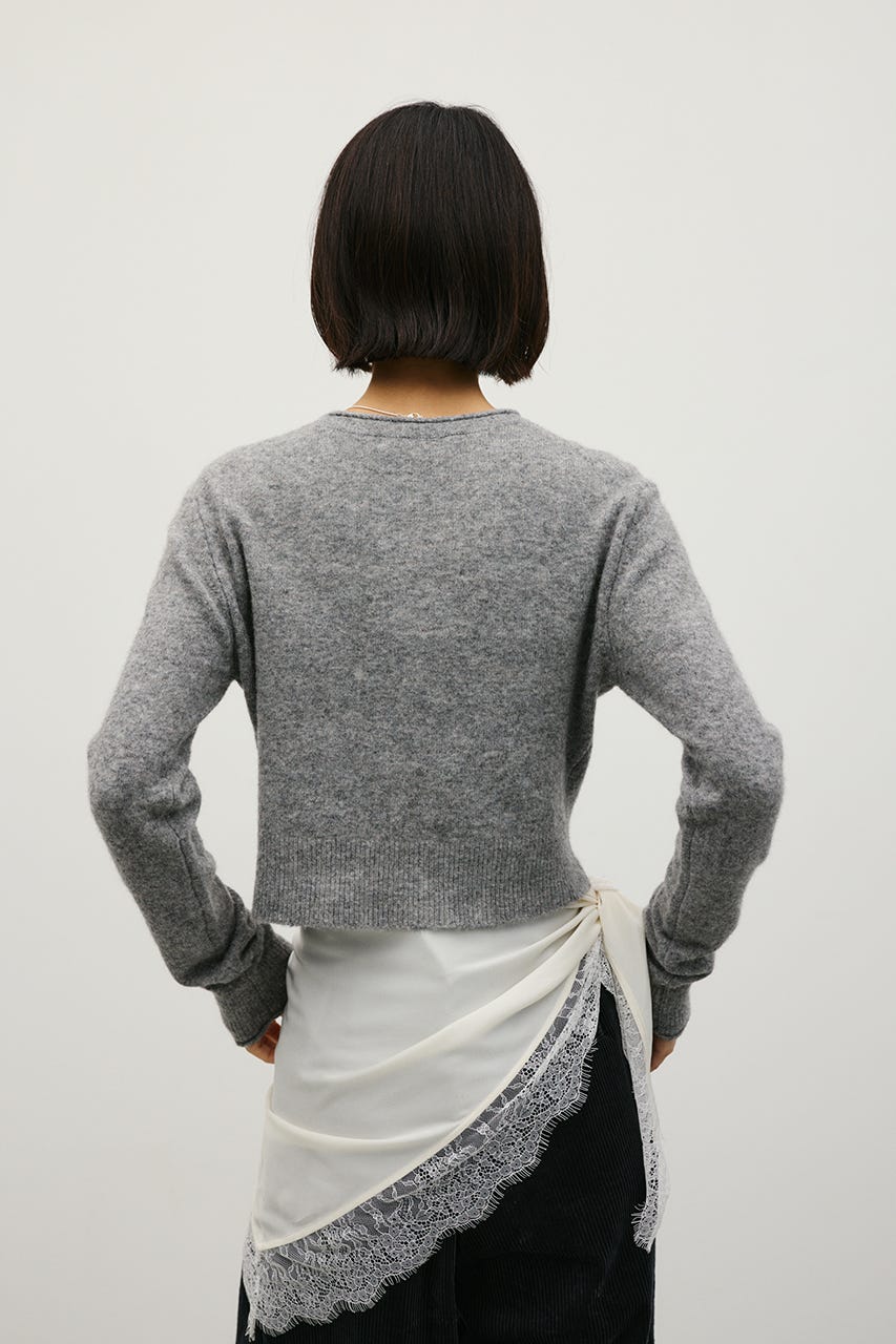 コンパクトニットカーディガン GRY FREE