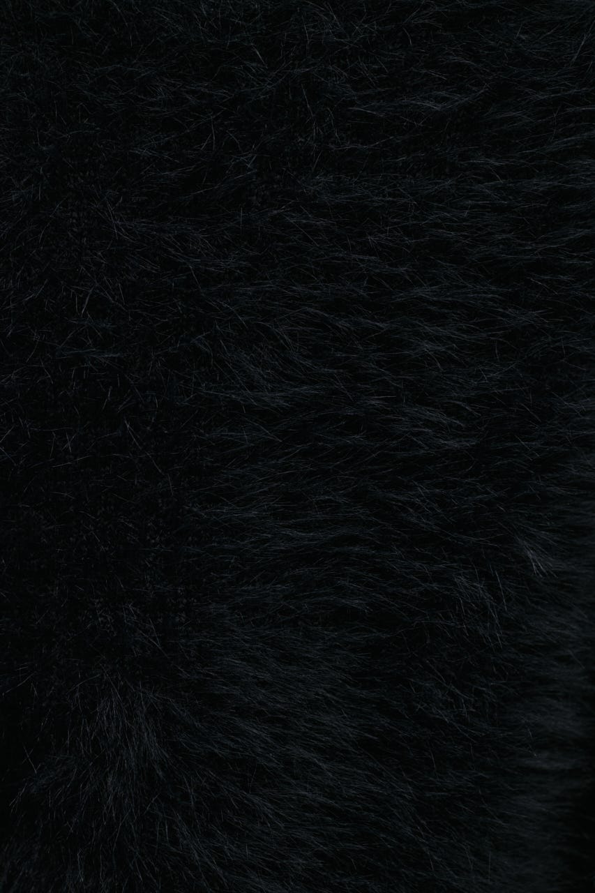 ダブルフェイスシャギーカーディガン BLK FREE