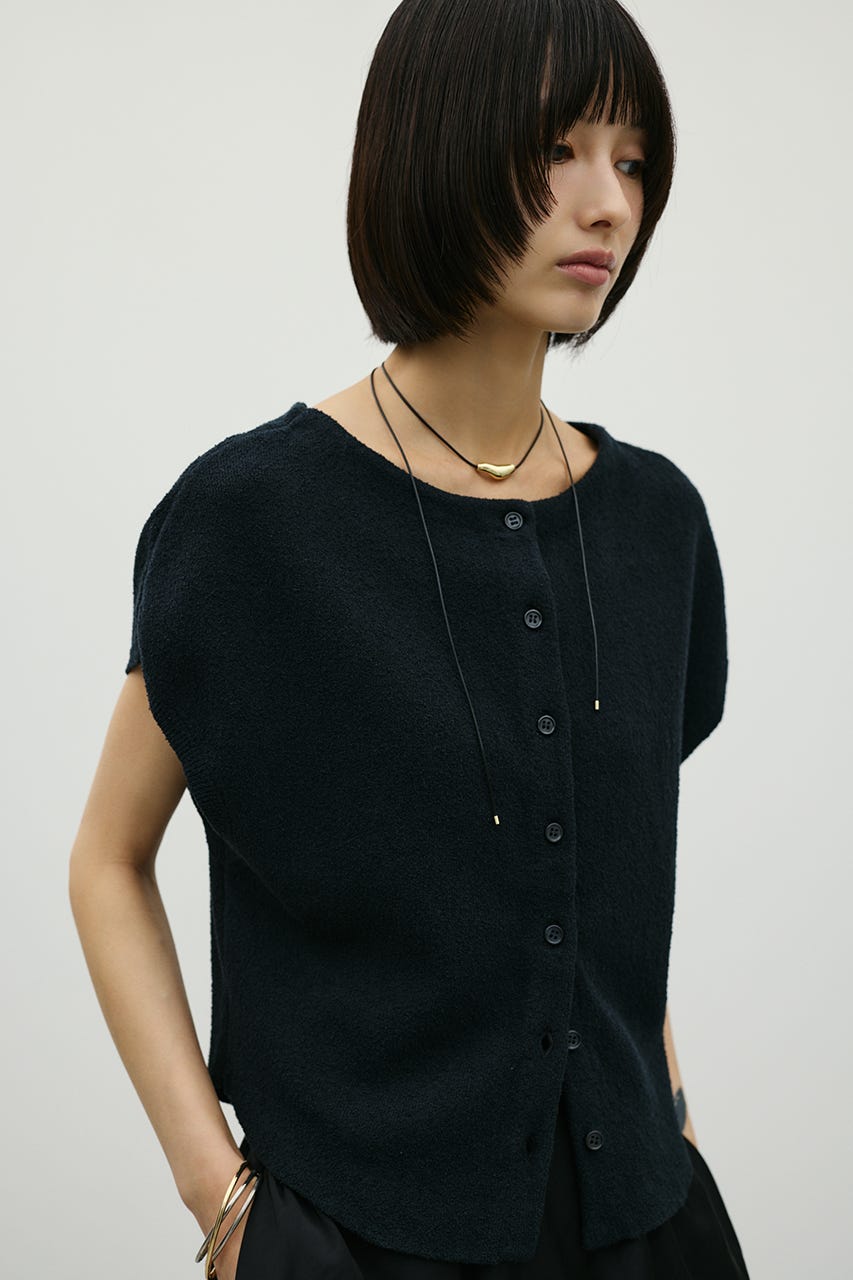 2WAYブークレーニットトップ BLK FREE