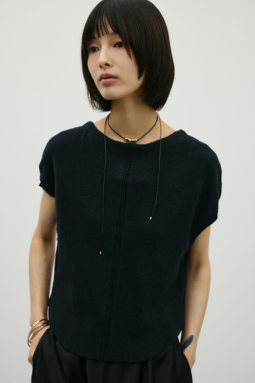 2WAYブークレーニットトップ BLK FREE