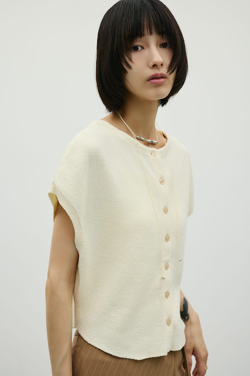 2WAYブークレーニットトップ WHT FREE