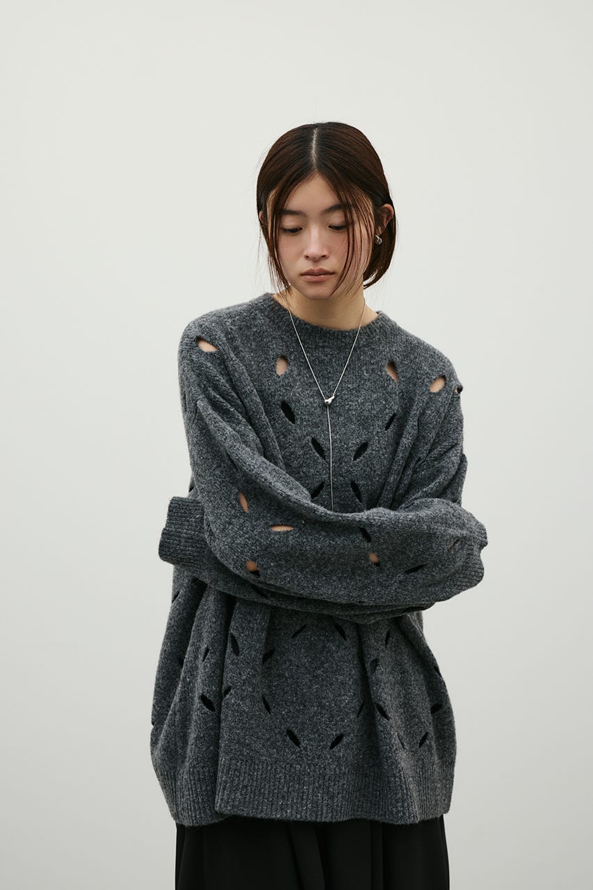 アイレットルーズニット GRY FREE