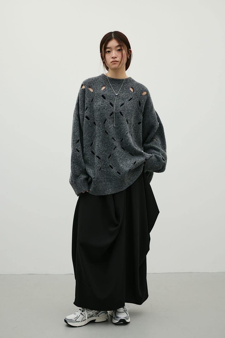 アイレットルーズニット GRY FREE