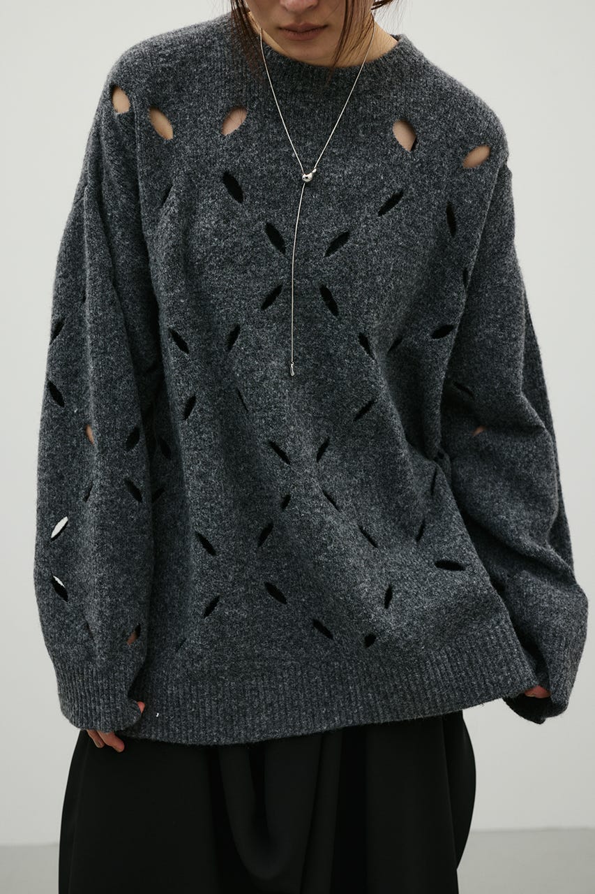 アイレットルーズニット GRY FREE