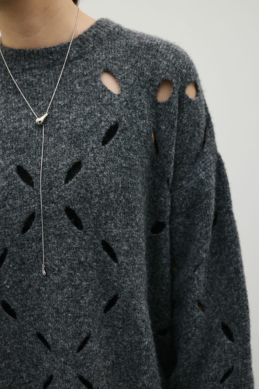 アイレットルーズニット GRY FREE