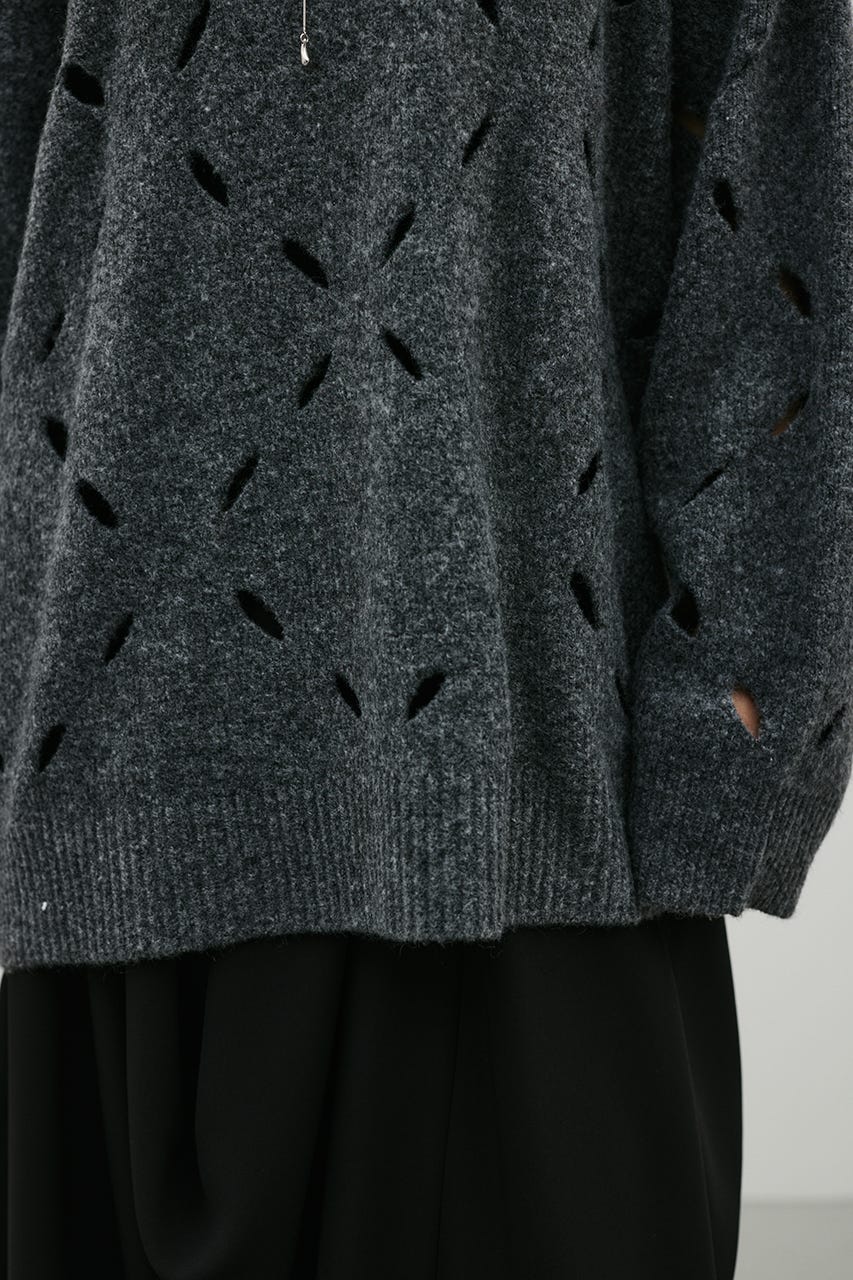 アイレットルーズニット GRY FREE