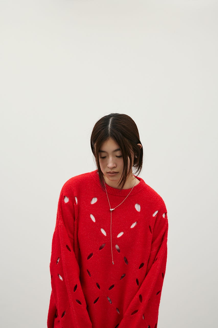 アイレットルーズニット RED FREE