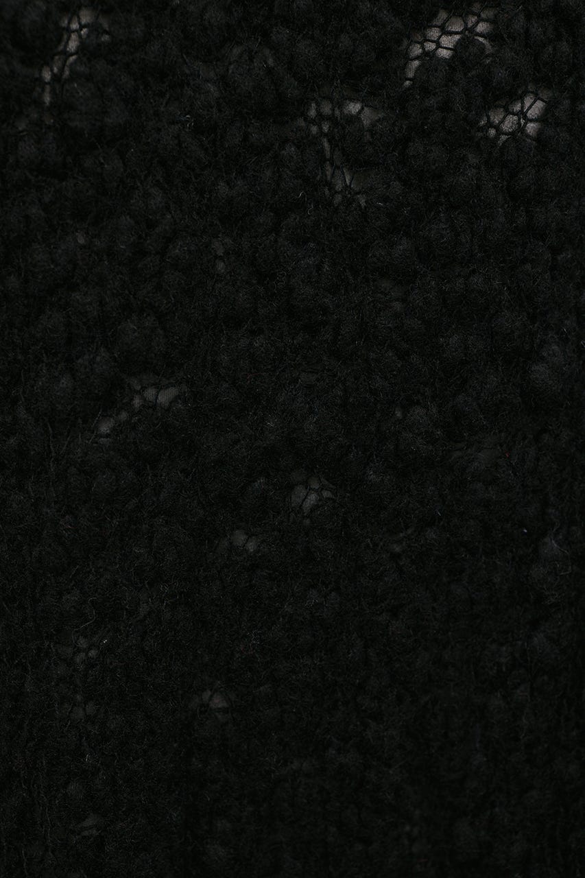 ローゲージスラブヤーンニット BLK FREE