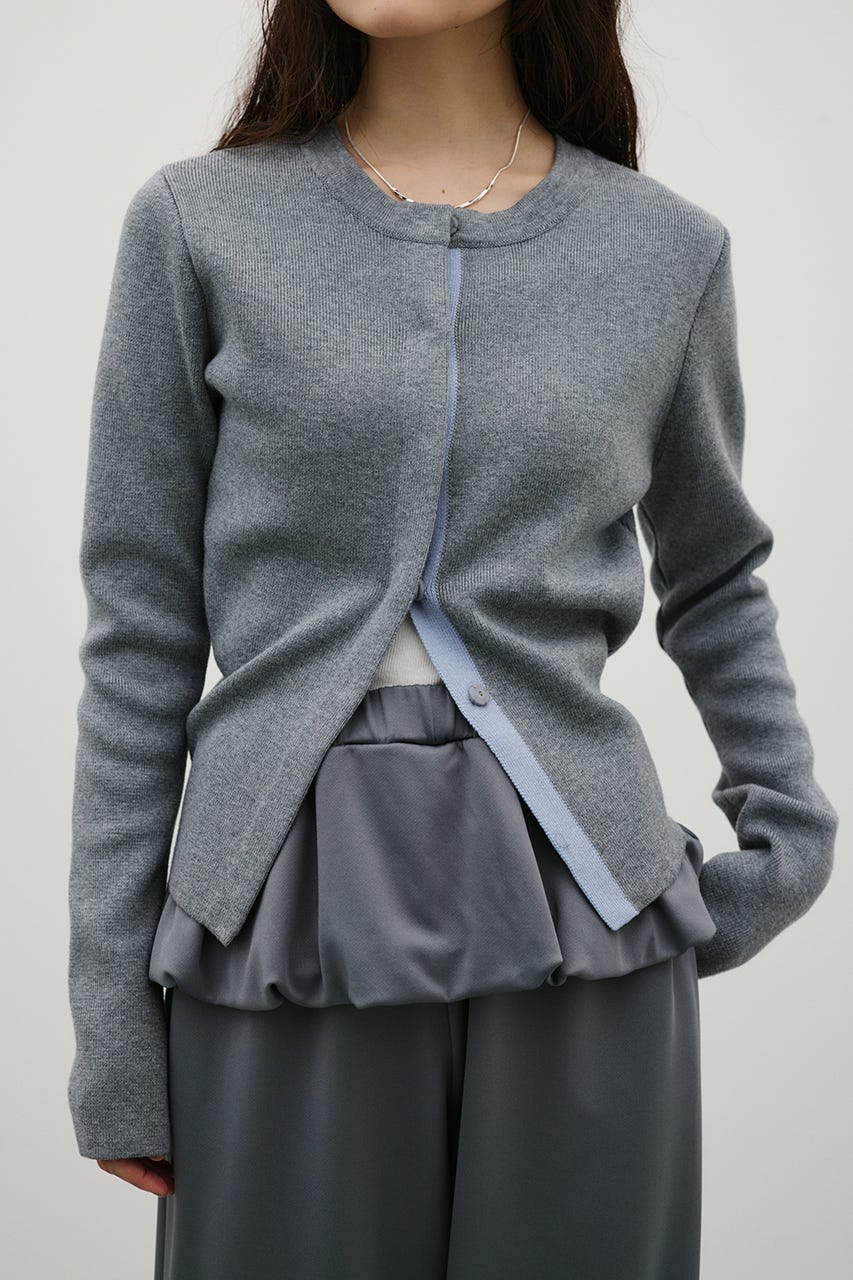 2WAYバイカラーシェイプニット GRY FREE