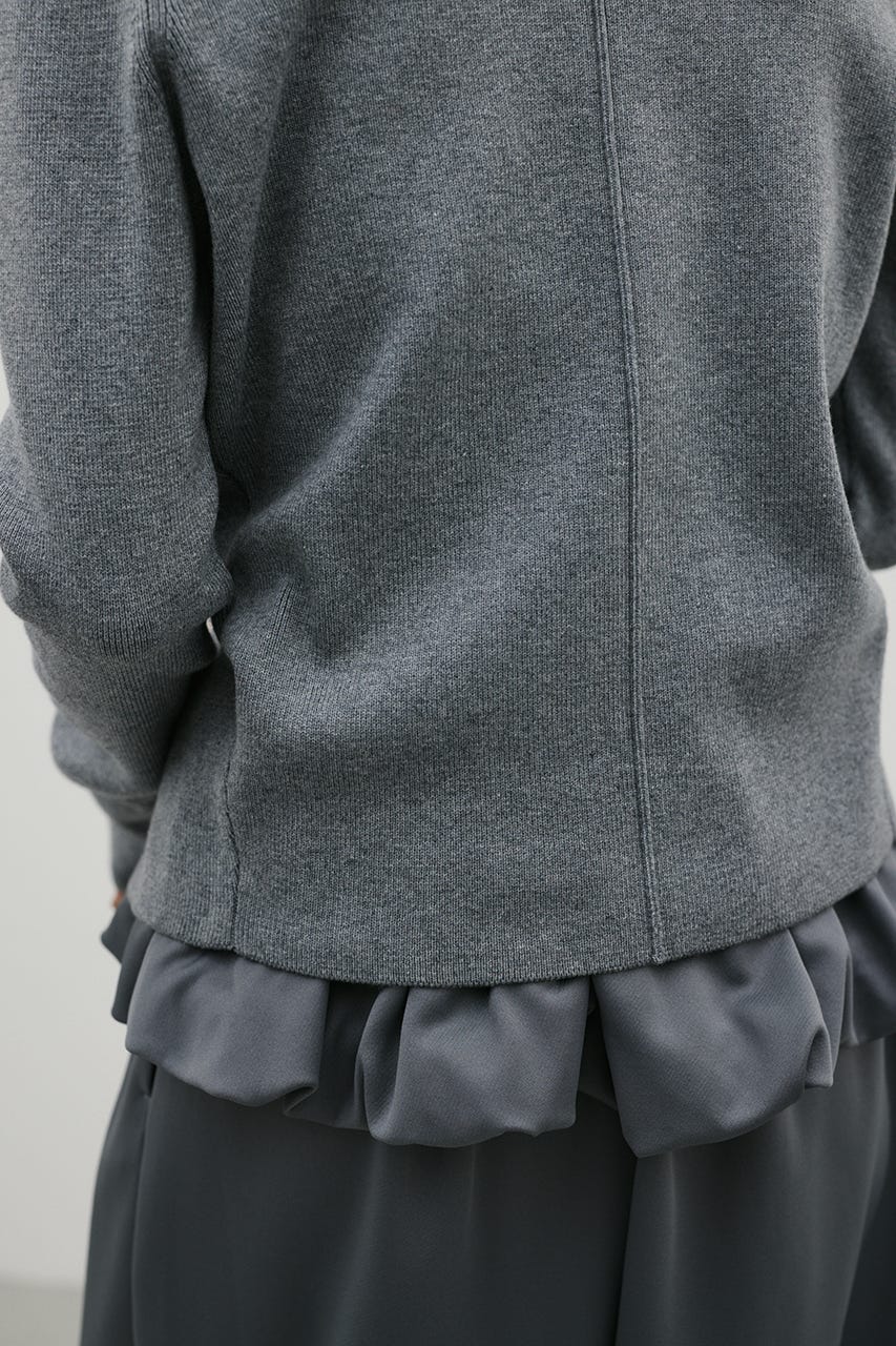2WAYバイカラーシェイプニット GRY FREE