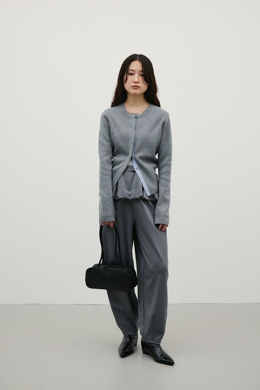 2WAYバイカラーシェイプニット GRY FREE
