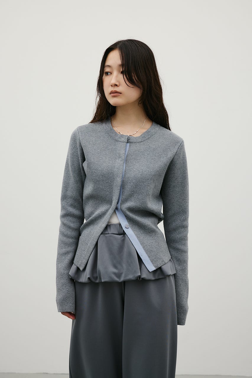 2WAYバイカラーシェイプニット GRY FREE