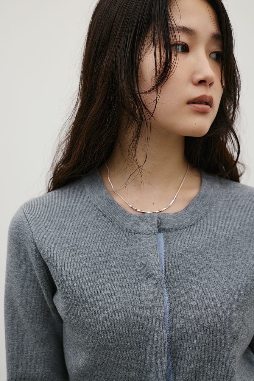 2WAYバイカラーシェイプニット GRY FREE
