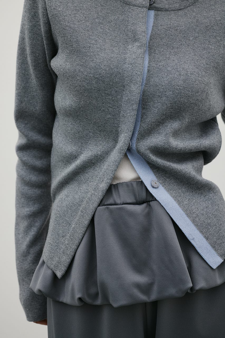 2WAYバイカラーシェイプニット GRY FREE