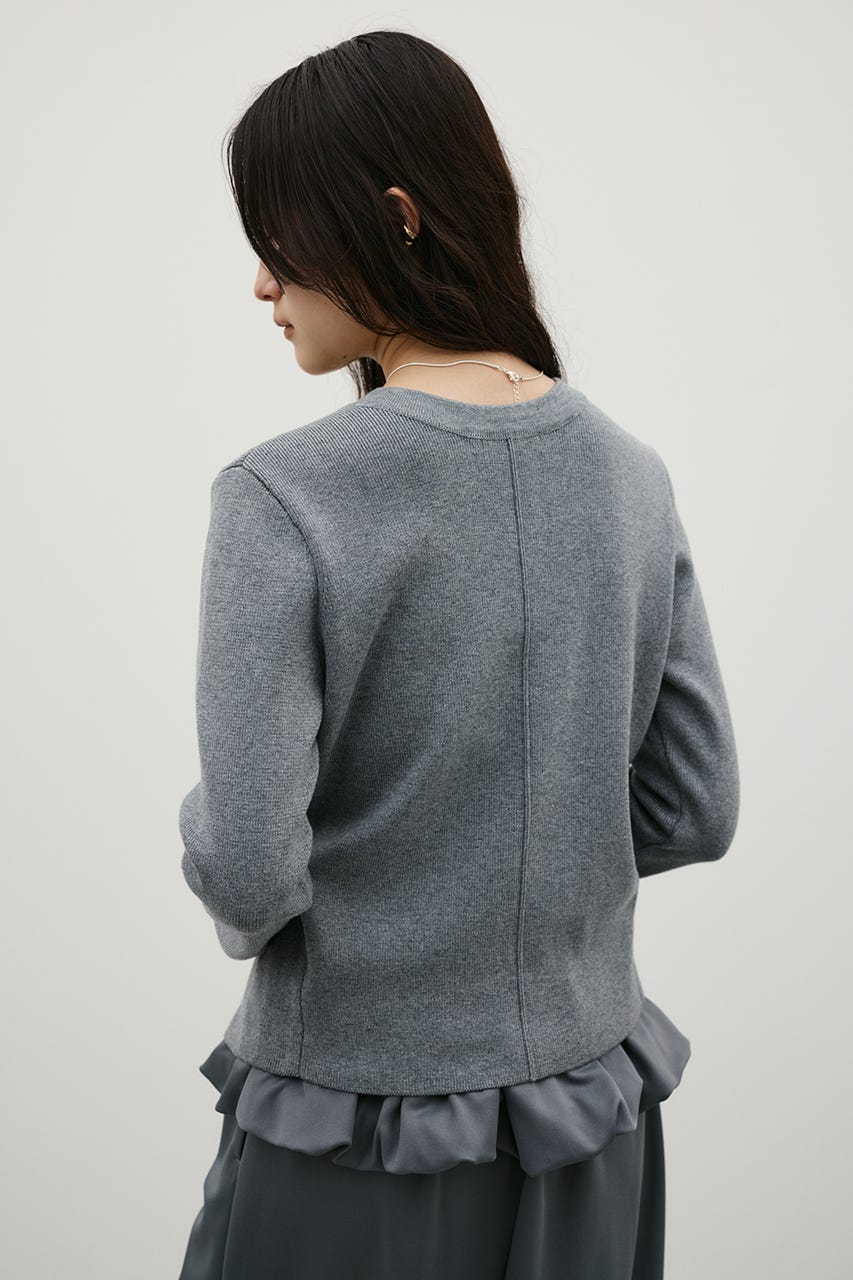 2WAYバイカラーシェイプニット GRY FREE