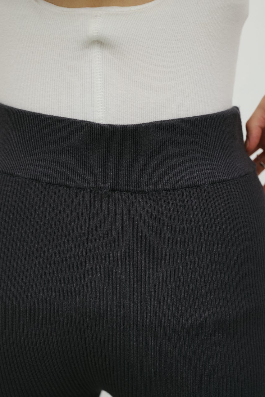 バックスリットニットパンツ GRY S