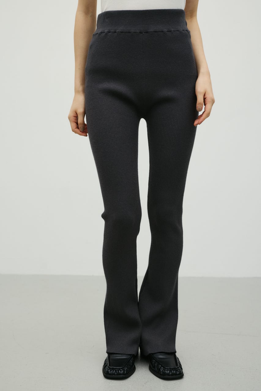 バックスリットニットパンツ GRY S