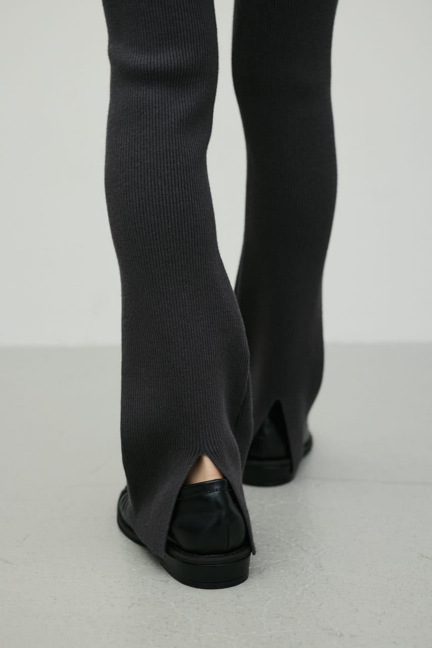 バックスリットニットパンツ GRY S