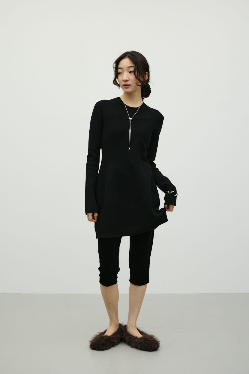 フォルムニットミニワンピース BLK FREE